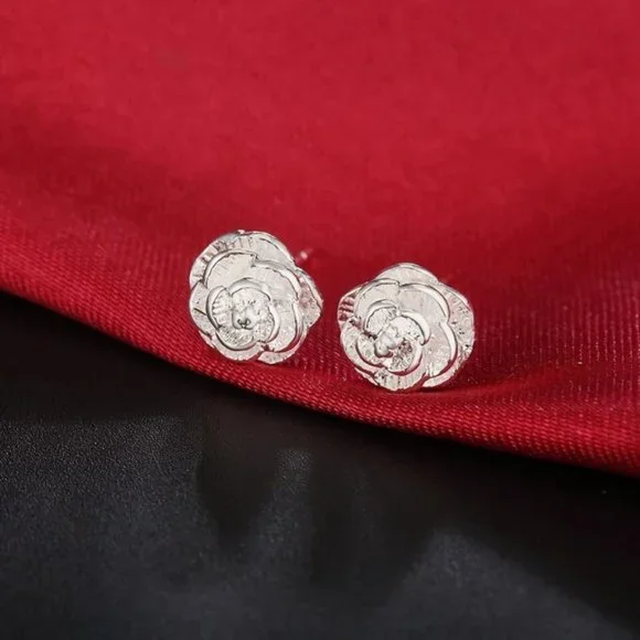 925 Sterling Silver Fine Flower bud Earring stud for Women Luxury Fashio… - Picture 3 of 5